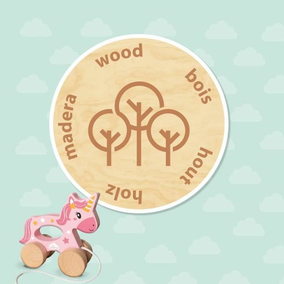 Unicornio de madera 2 en 1